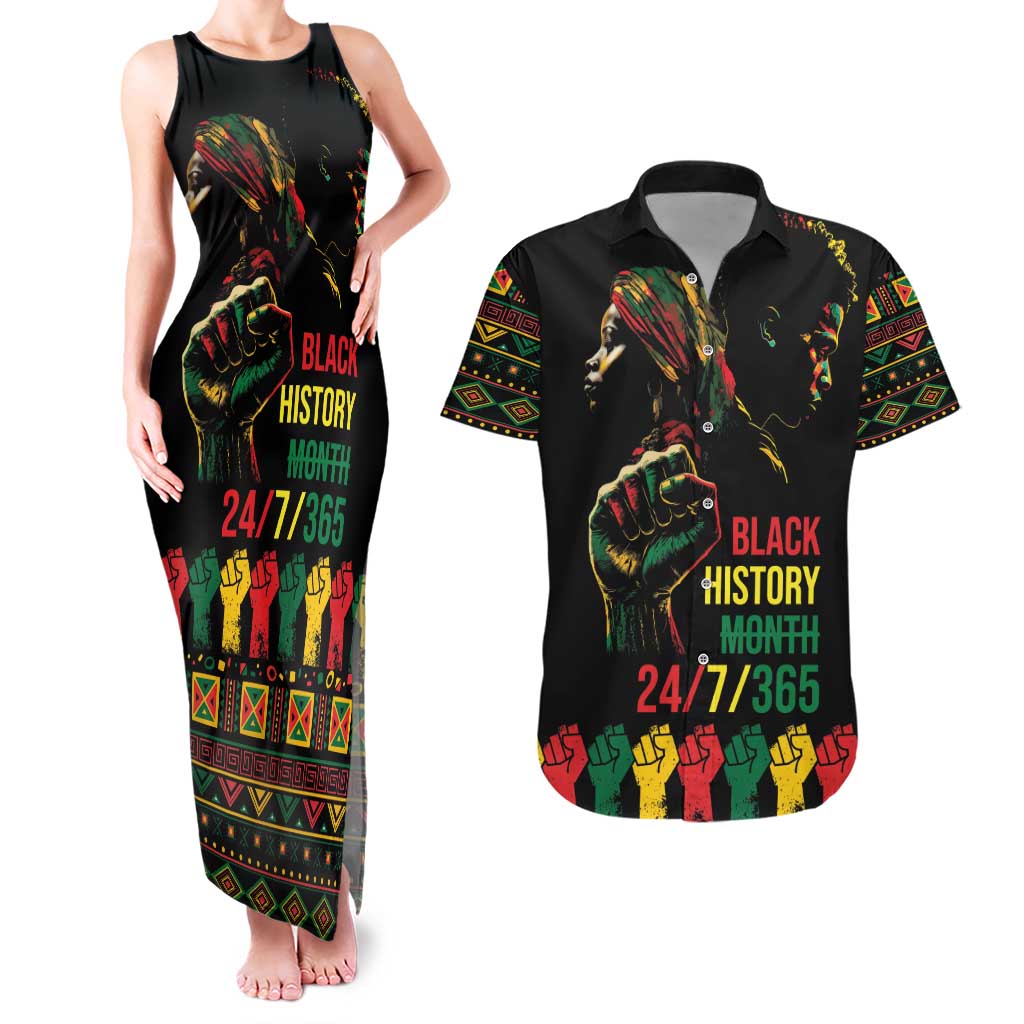 When I'm Born I'm Black Couples Matching Tank Maxi Dress and Hawaiian Shirt Black History Black Month LT9 - Wonder Print Shop