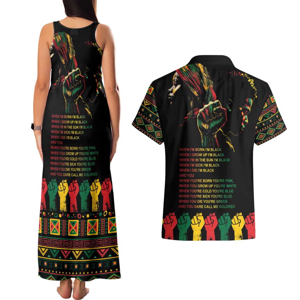 When I'm Born I'm Black Couples Matching Tank Maxi Dress and Hawaiian Shirt Black History Black Month LT9 - Wonder Print Shop