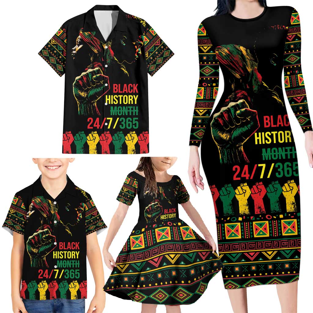 When I'm Born I'm Black Family Matching Long Sleeve Bodycon Dress and Hawaiian Shirt Black History Black Month LT9 - Wonder Print Shop