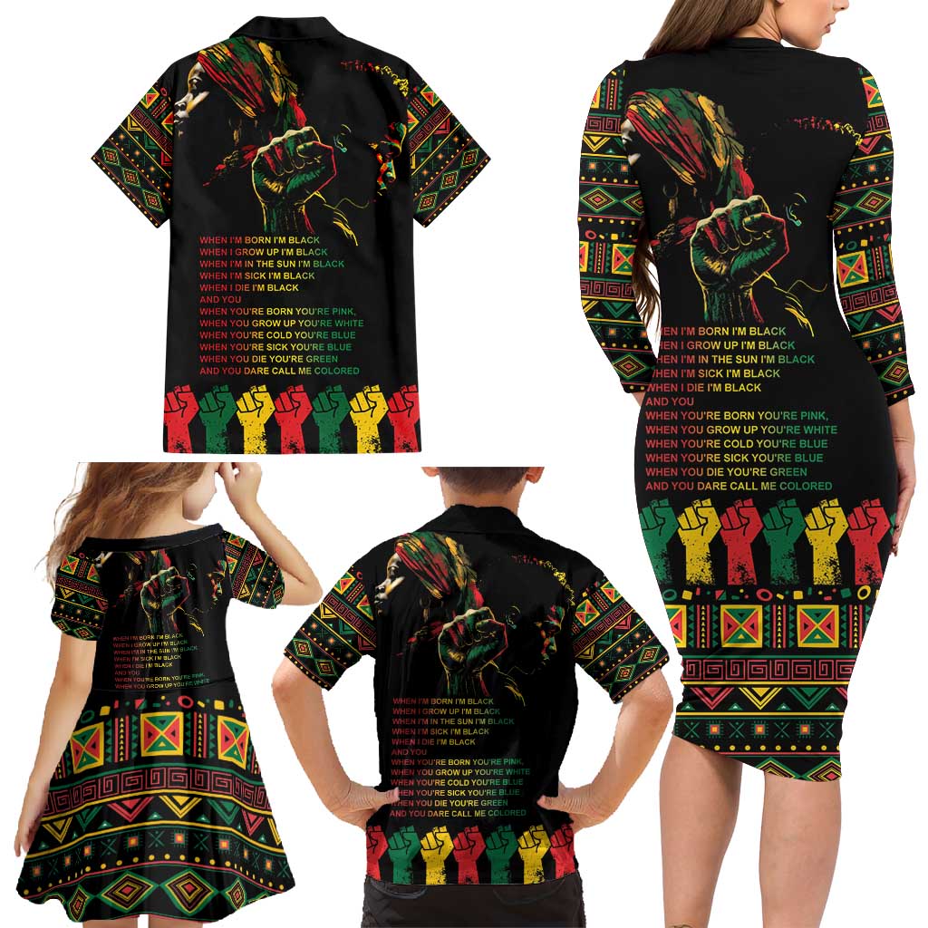 When I'm Born I'm Black Family Matching Long Sleeve Bodycon Dress and Hawaiian Shirt Black History Black Month LT9 - Wonder Print Shop