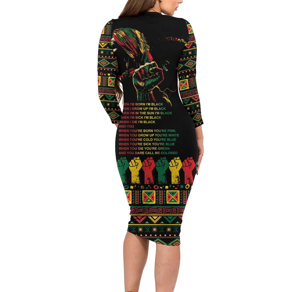When I'm Born I'm Black Family Matching Long Sleeve Bodycon Dress and Hawaiian Shirt Black History Black Month LT9 - Wonder Print Shop
