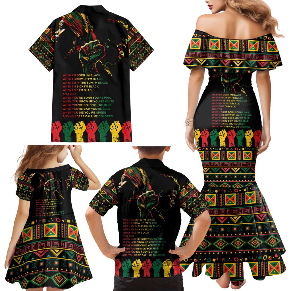 When I'm Born I'm Black Family Matching Mermaid Dress and Hawaiian Shirt Black History Black Month LT9 - Wonder Print Shop