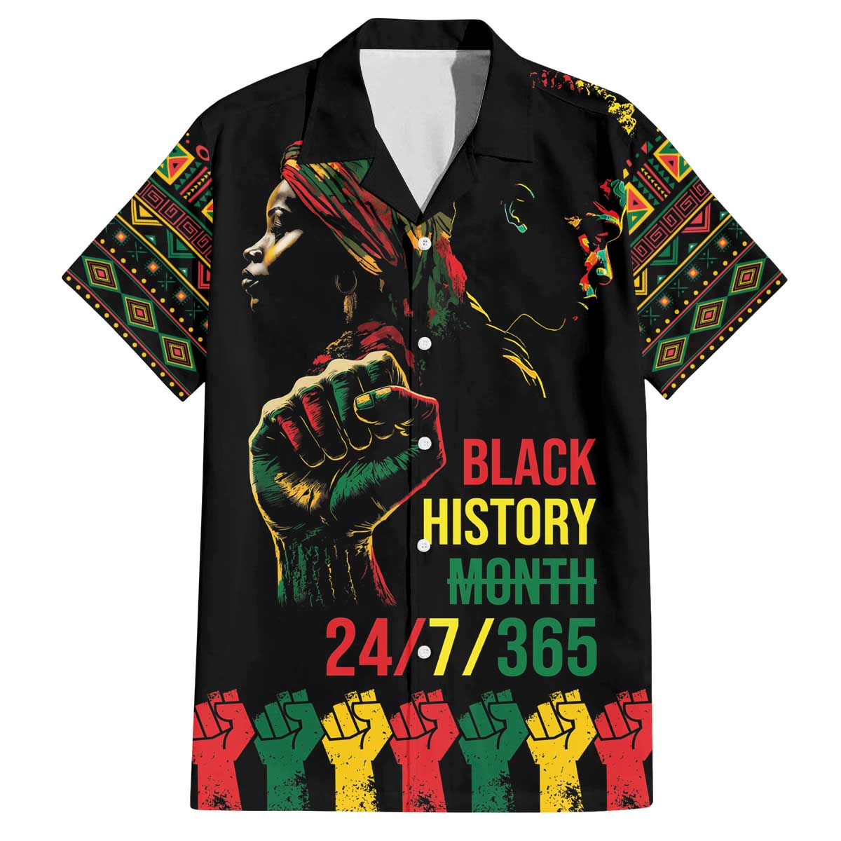 When I'm Born I'm Black Family Matching Off The Shoulder Long Sleeve Dress and Hawaiian Shirt Black History Black Month - Wonder Print Shop