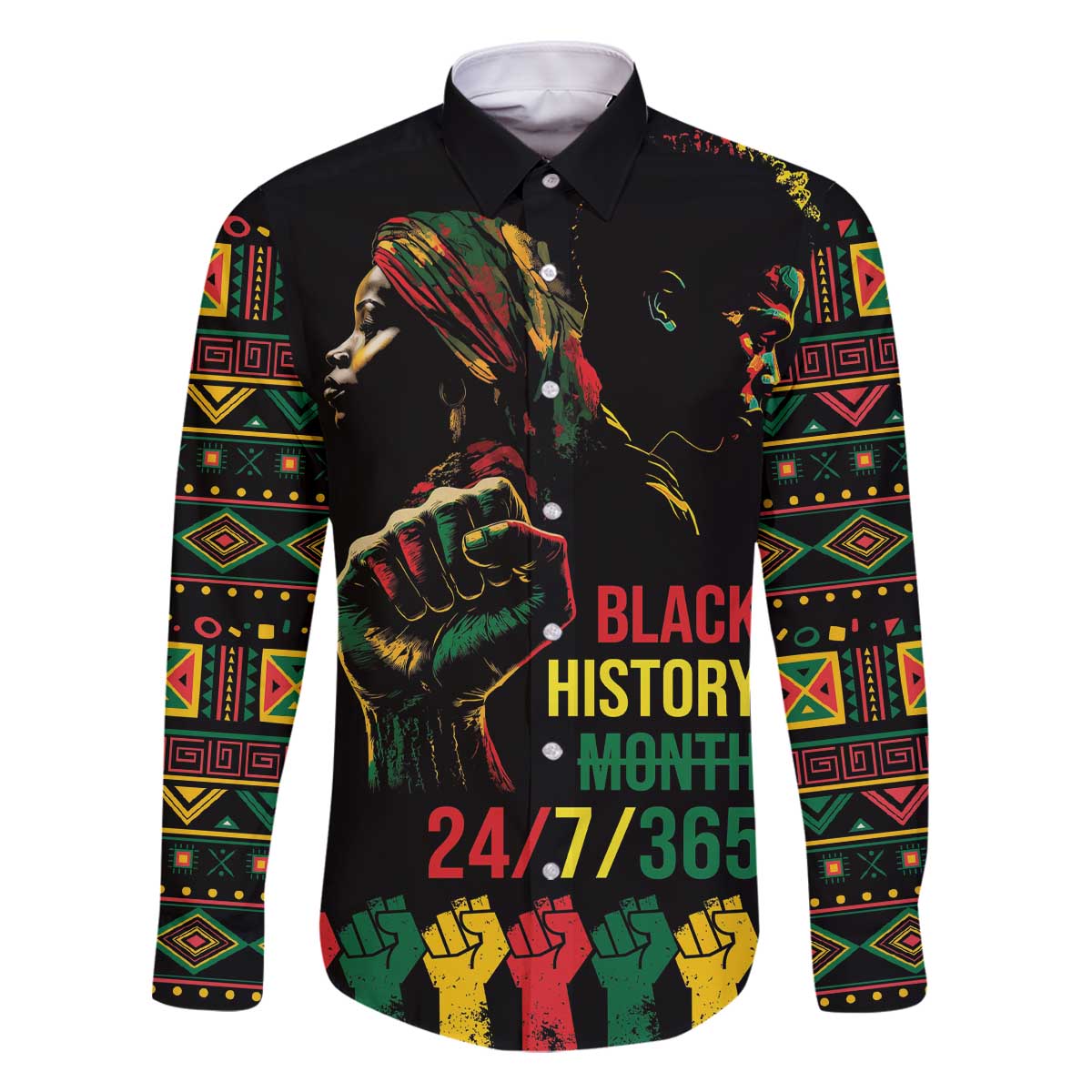 When I'm Born I'm Black Family Matching Off The Shoulder Long Sleeve Dress and Hawaiian Shirt Black History Black Month - Wonder Print Shop