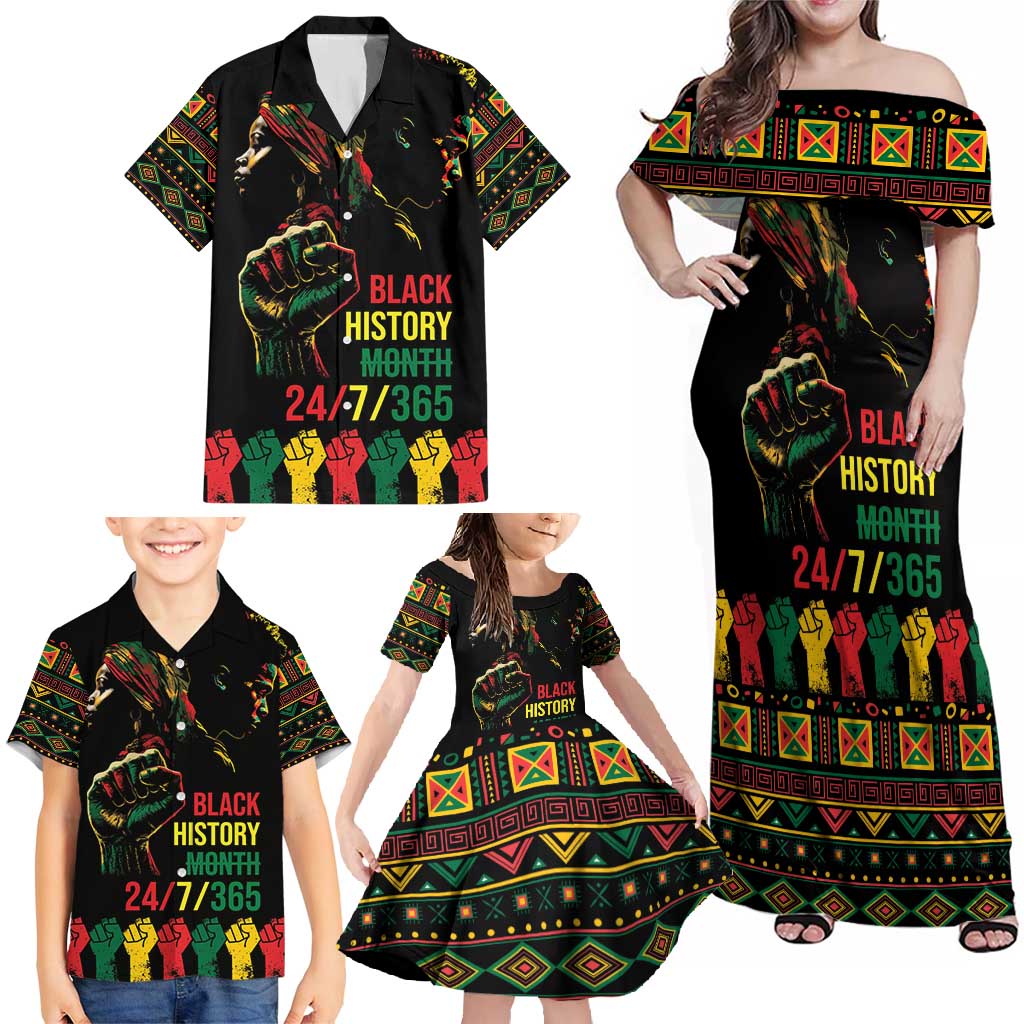 When I'm Born I'm Black Family Matching Off Shoulder Maxi Dress and Hawaiian Shirt Black History Black Month LT9 - Wonder Print Shop