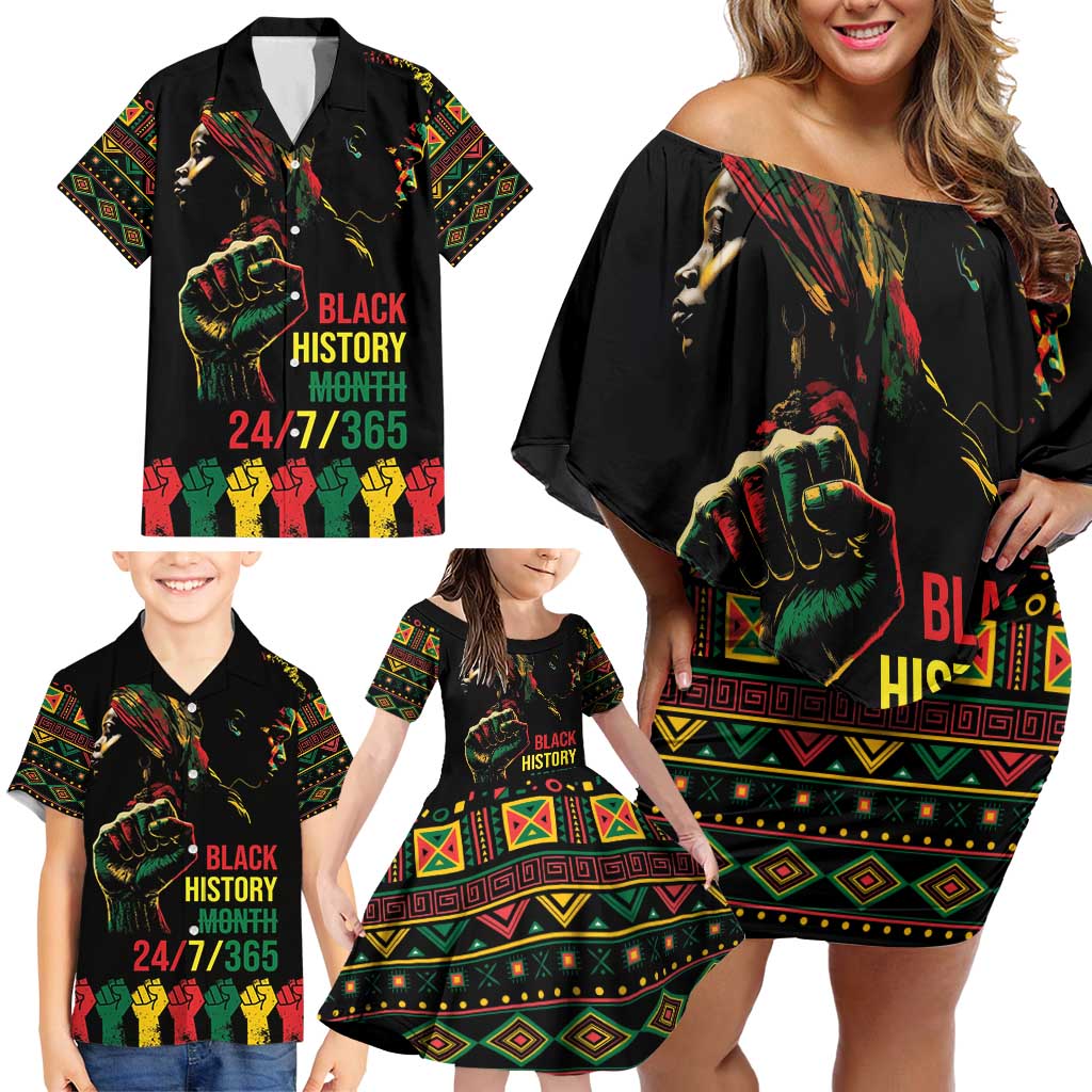 When I'm Born I'm Black Family Matching Off Shoulder Short Dress and Hawaiian Shirt Black History Black Month LT9 - Wonder Print Shop