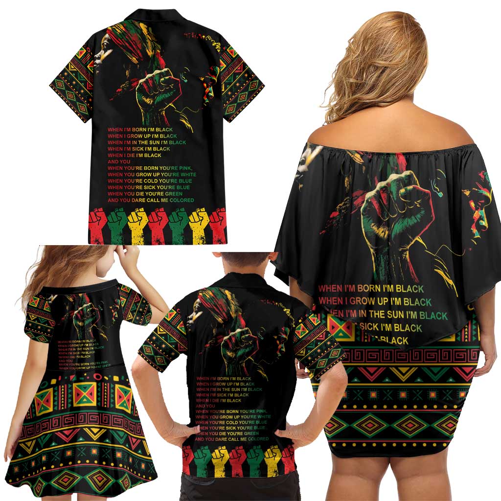 When I'm Born I'm Black Family Matching Off Shoulder Short Dress and Hawaiian Shirt Black History Black Month LT9 - Wonder Print Shop