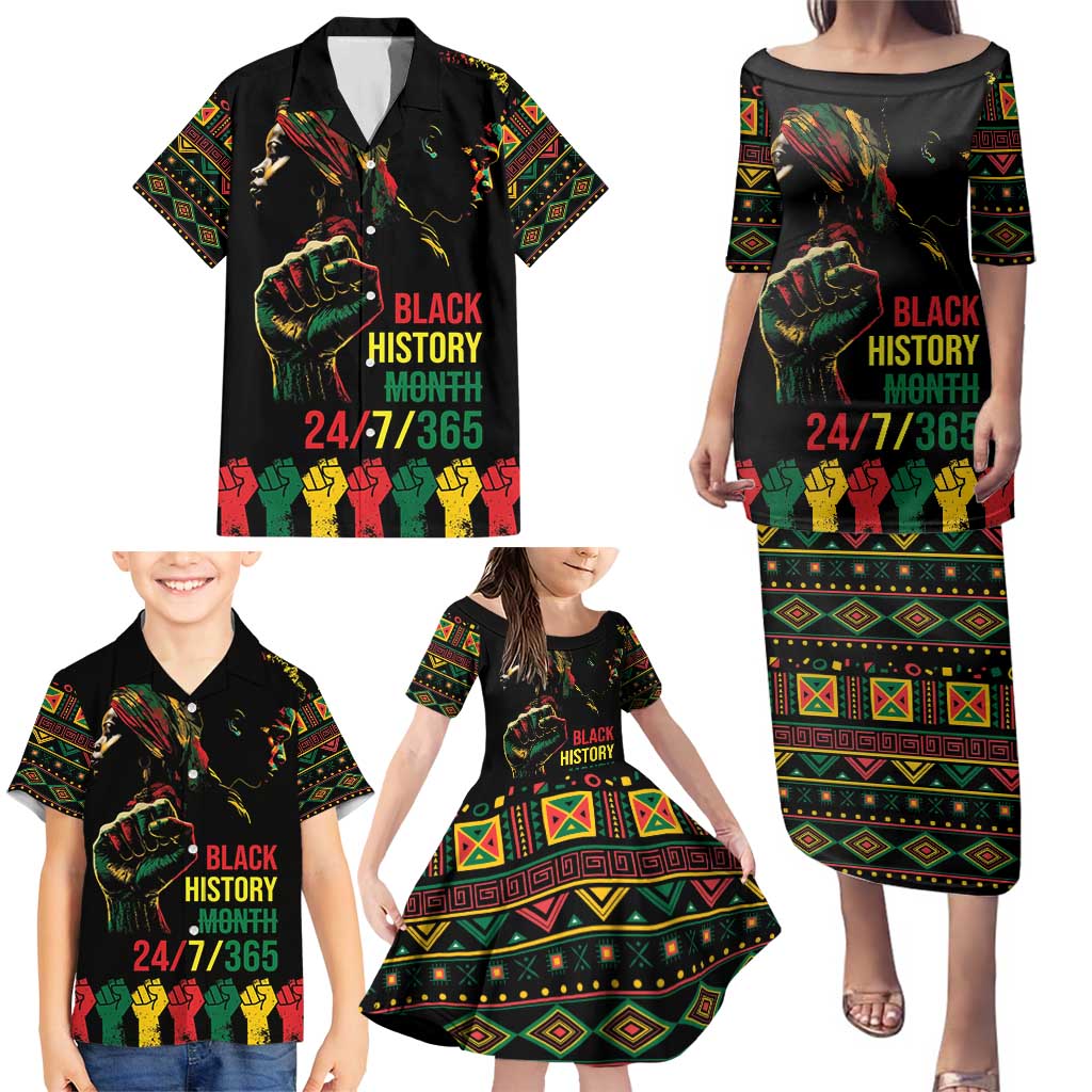 When I'm Born I'm Black Family Matching Puletasi and Hawaiian Shirt Black History Black Month - Wonder Print Shop