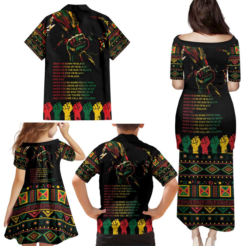 When I'm Born I'm Black Family Matching Puletasi and Hawaiian Shirt Black History Black Month - Wonder Print Shop