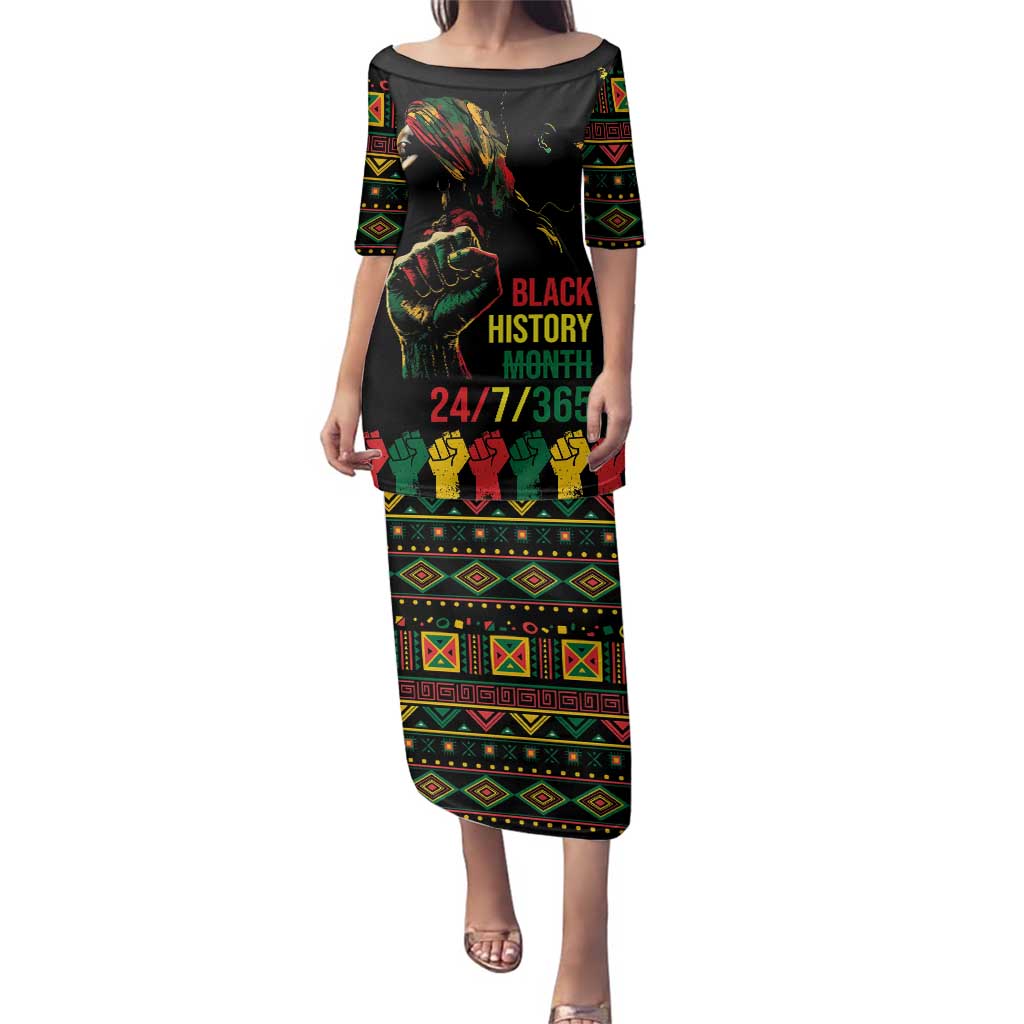 When I'm Born I'm Black Family Matching Puletasi and Hawaiian Shirt Black History Black Month - Wonder Print Shop