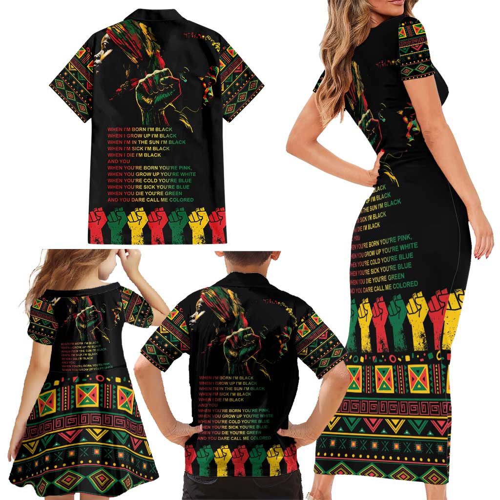 When I'm Born I'm Black Family Matching Short Sleeve Bodycon Dress and Hawaiian Shirt Black History Black Month - Wonder Print Shop