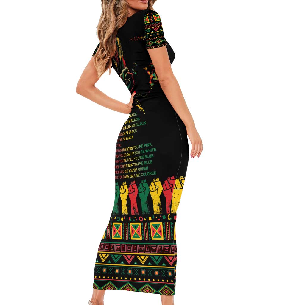 When I'm Born I'm Black Family Matching Short Sleeve Bodycon Dress and Hawaiian Shirt Black History Black Month - Wonder Print Shop