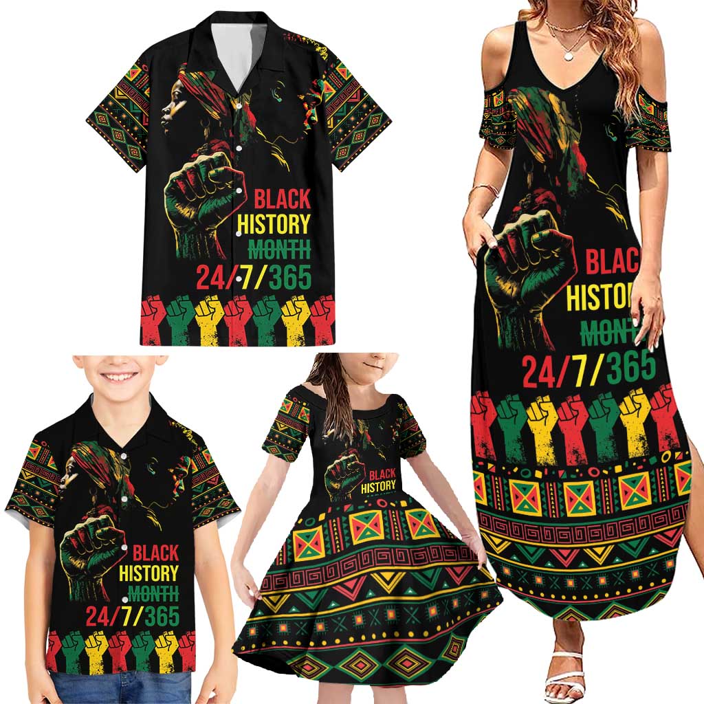 When I'm Born I'm Black Family Matching Summer Maxi Dress and Hawaiian Shirt Black History Black Month - Wonder Print Shop