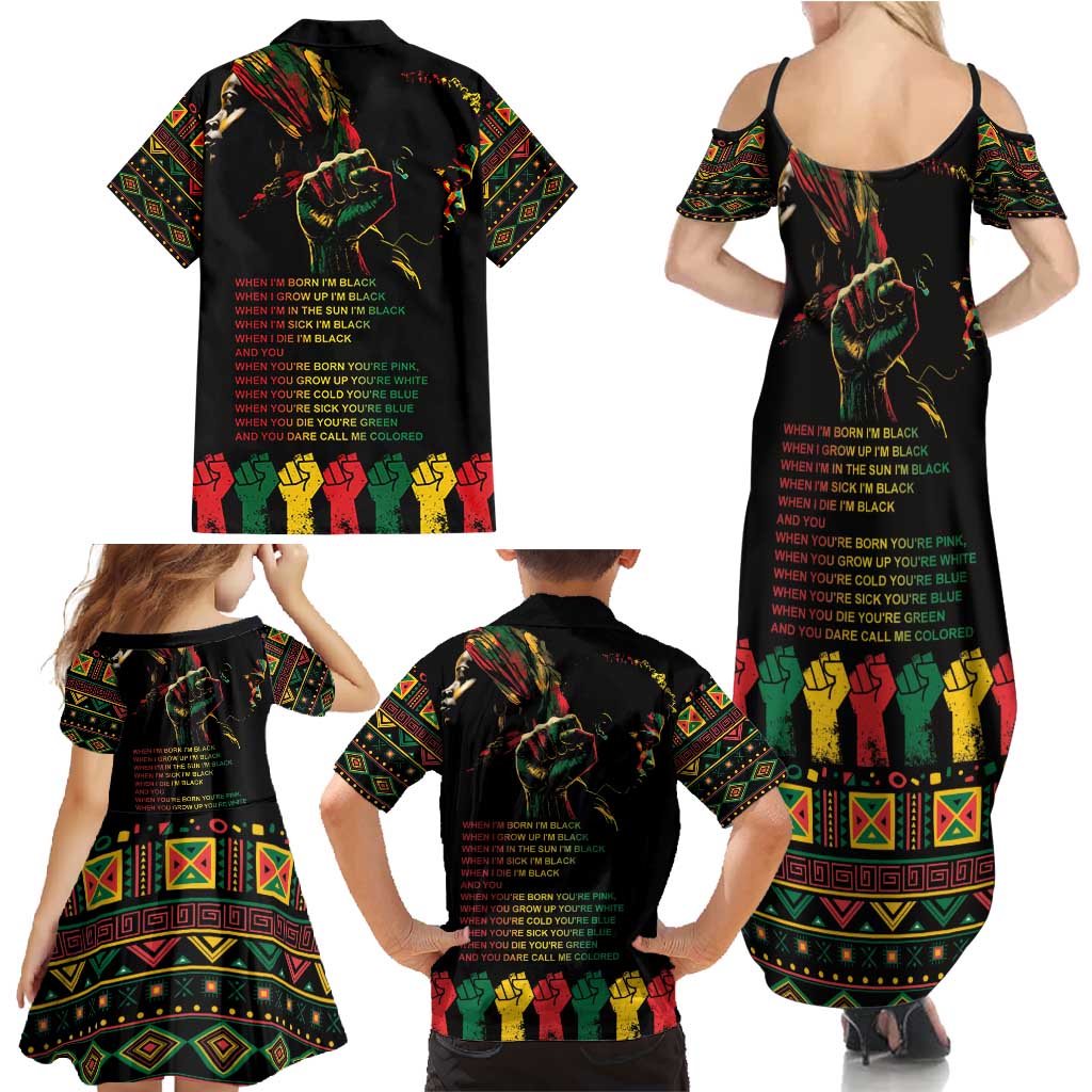 When I'm Born I'm Black Family Matching Summer Maxi Dress and Hawaiian Shirt Black History Black Month - Wonder Print Shop