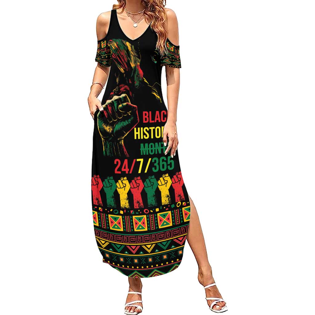 When I'm Born I'm Black Family Matching Summer Maxi Dress and Hawaiian Shirt Black History Black Month - Wonder Print Shop