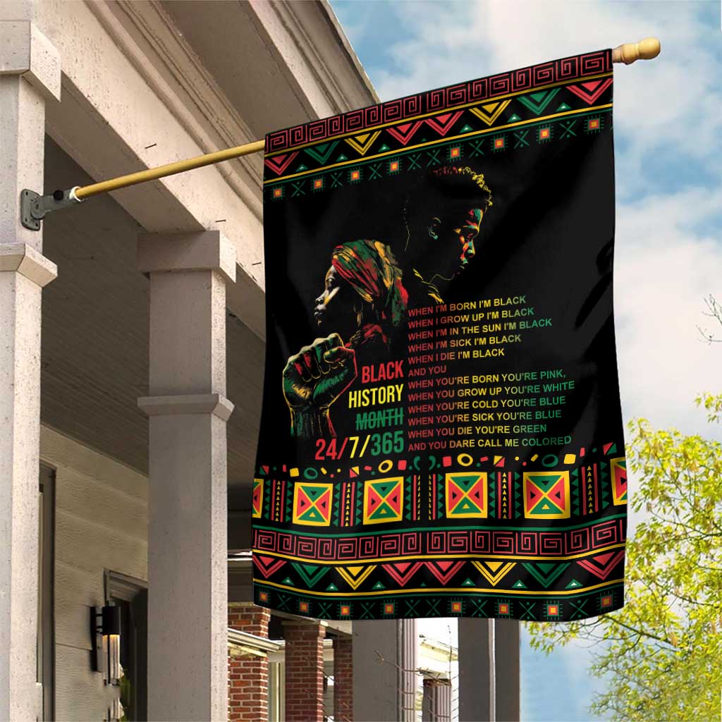 When I'm Born I'm Black Garden Flag Black History Black Month - Wonder Print Shop