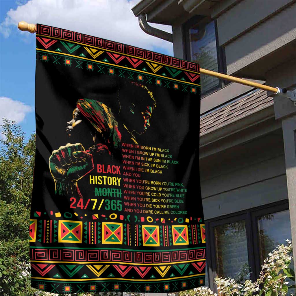 When I'm Born I'm Black Garden Flag Black History Black Month - Wonder Print Shop