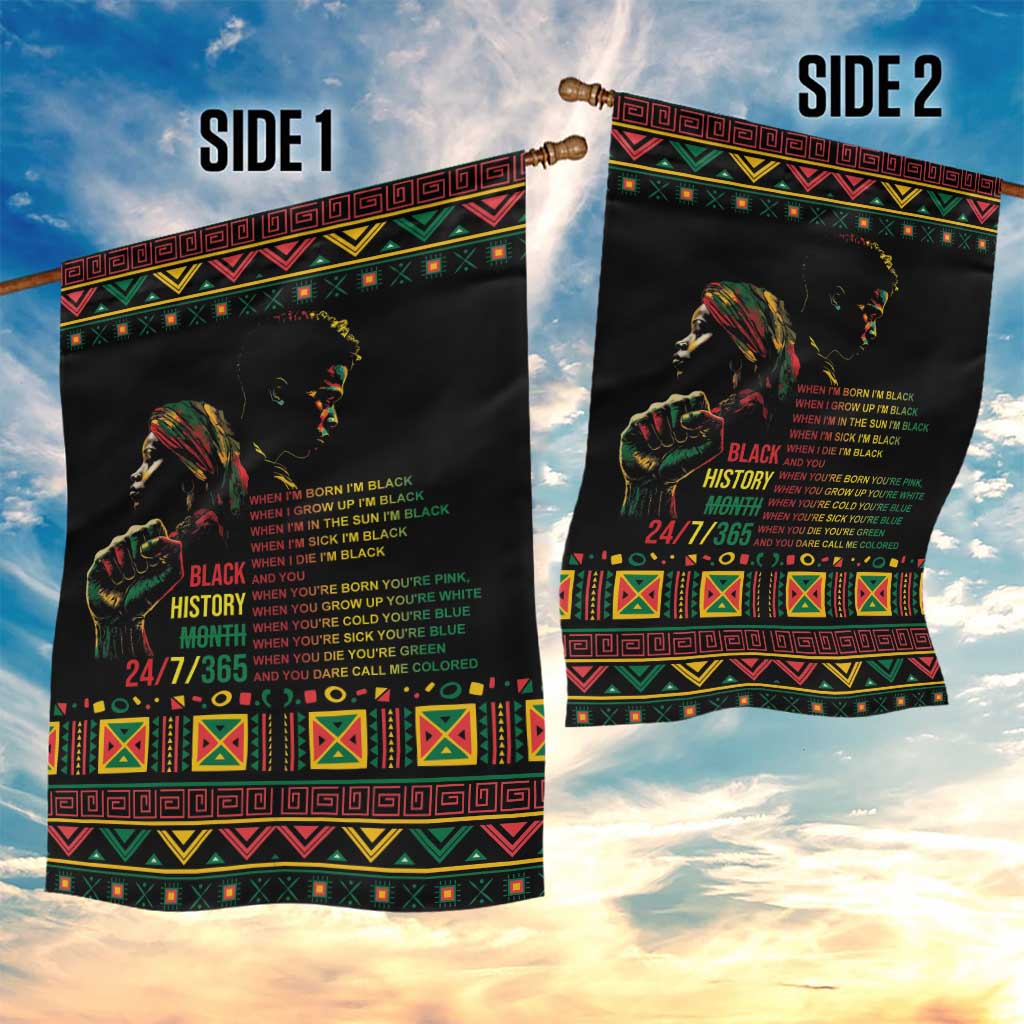 When I'm Born I'm Black Garden Flag Black History Black Month - Wonder Print Shop