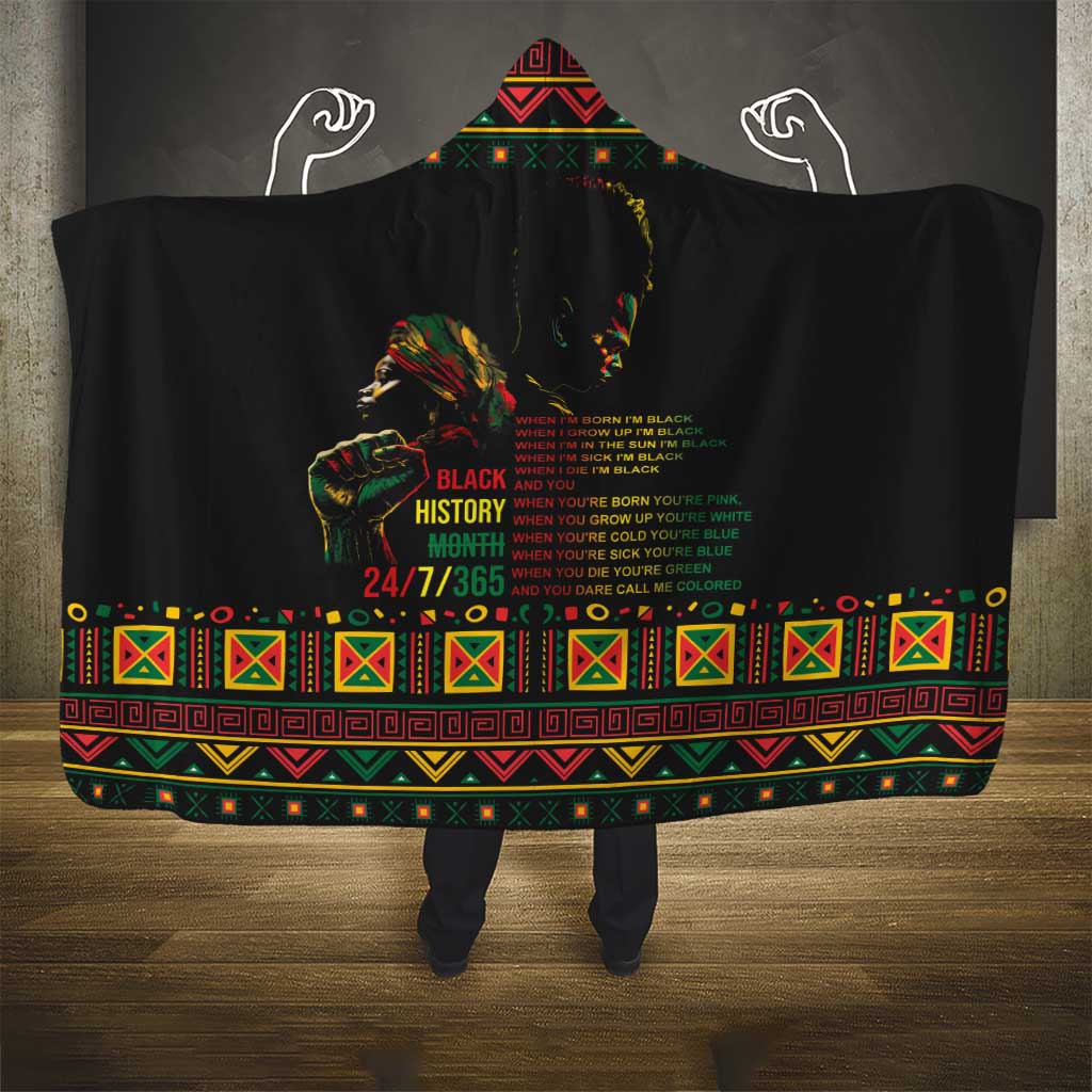 When I'm Born I'm Black Hooded Blanket Black History Black Month LT9