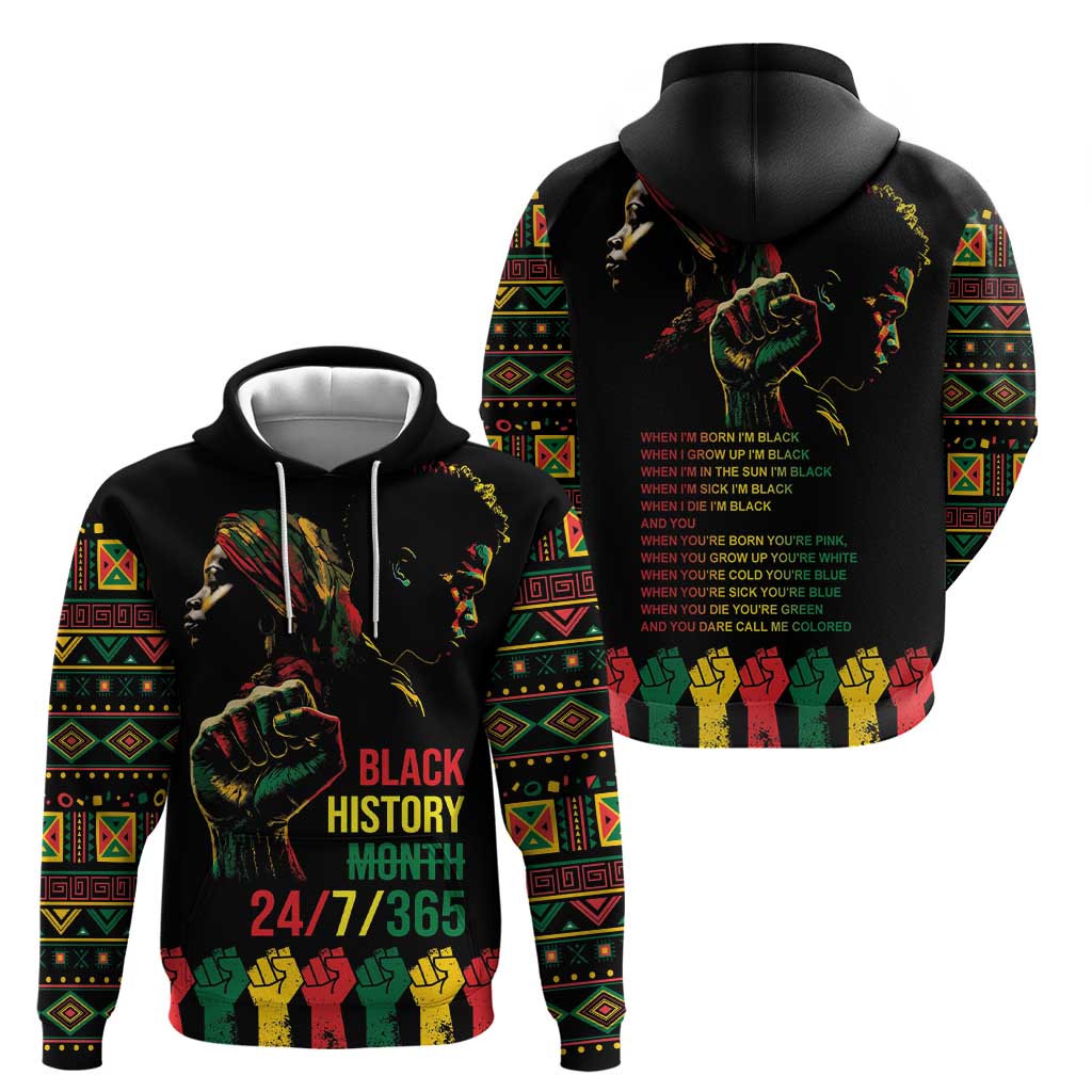 When I'm Born I'm Black Hoodie Black History Black Month - Wonder Print Shop