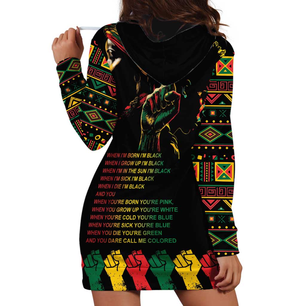 When I'm Born I'm Black Hoodie Dress Black History Black Month - Wonder Print Shop