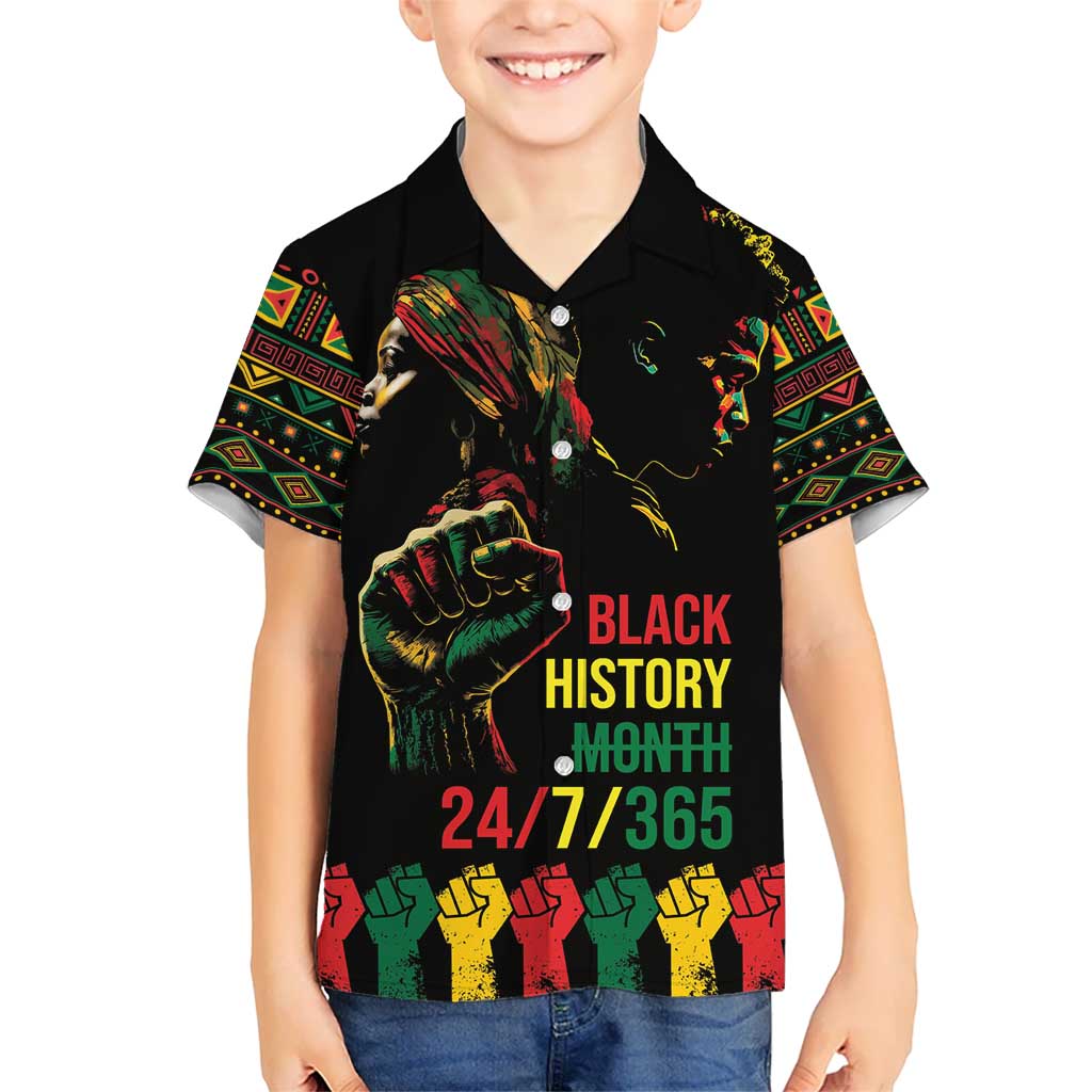 When I'm Born I'm Black Kid Hawaiian Shirt Black History Black Month - Wonder Print Shop