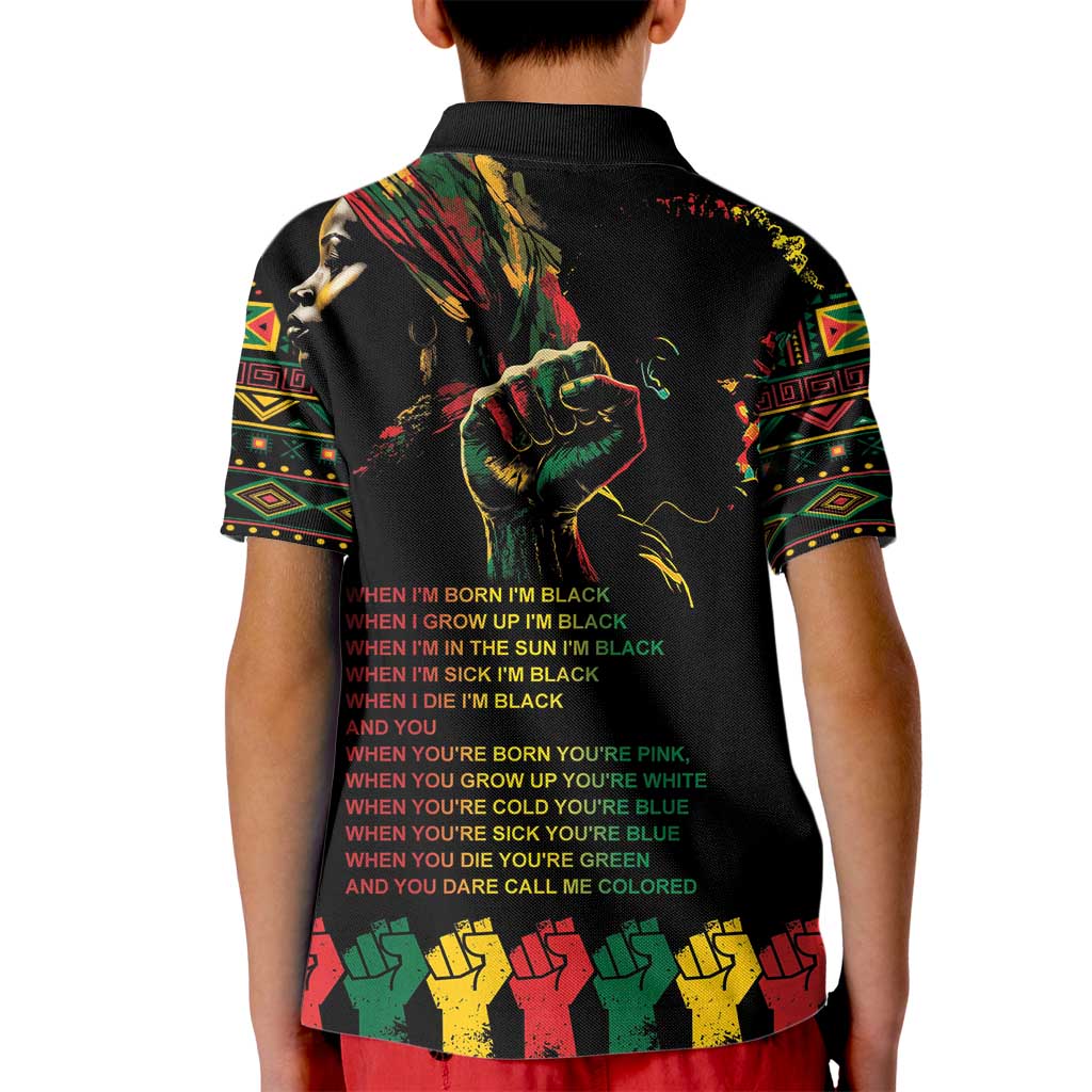 When I'm Born I'm Black Kid Polo Shirt Black History Black Month - Wonder Print Shop