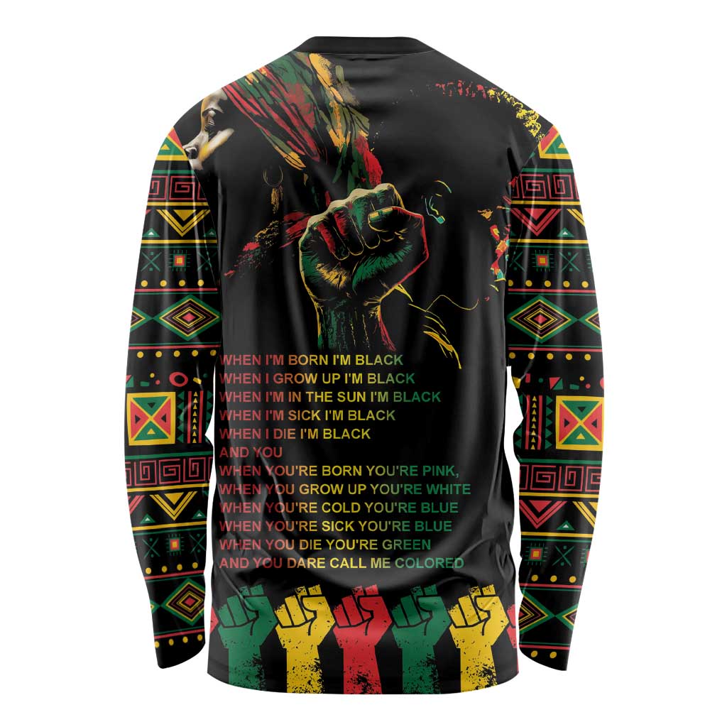 When I'm Born I'm Black Long Sleeve Shirt Black History Black Month - Wonder Print Shop