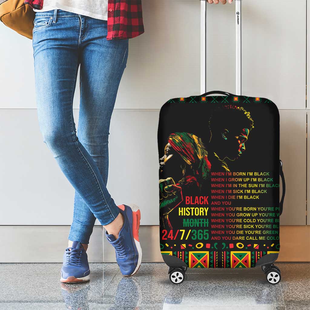 When I'm Born I'm Black Luggage Cover Black History Black Month - Wonder Print Shop