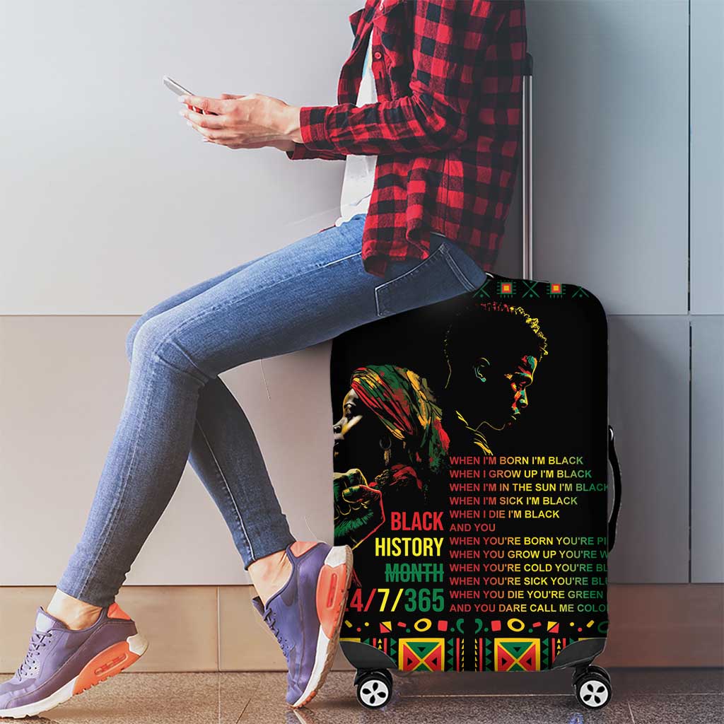 When I'm Born I'm Black Luggage Cover Black History Black Month - Wonder Print Shop