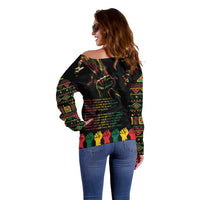 When I'm Born I'm Black Off Shoulder Sweater Black History Black Month - Wonder Print Shop