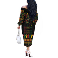 When I'm Born I'm Black Off The Shoulder Long Sleeve Dress Black History Black Month - Wonder Print Shop