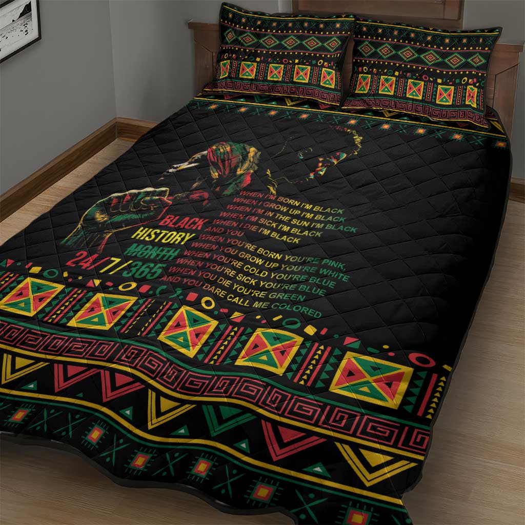 When I'm Born I'm Black Quilt Bed Set Black History Black Month - Wonder Print Shop