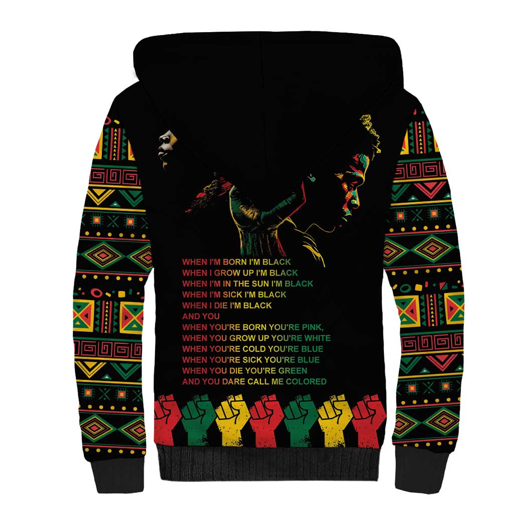 When I'm Born I'm Black Sherpa Hoodie Black History Black Month - Wonder Print Shop