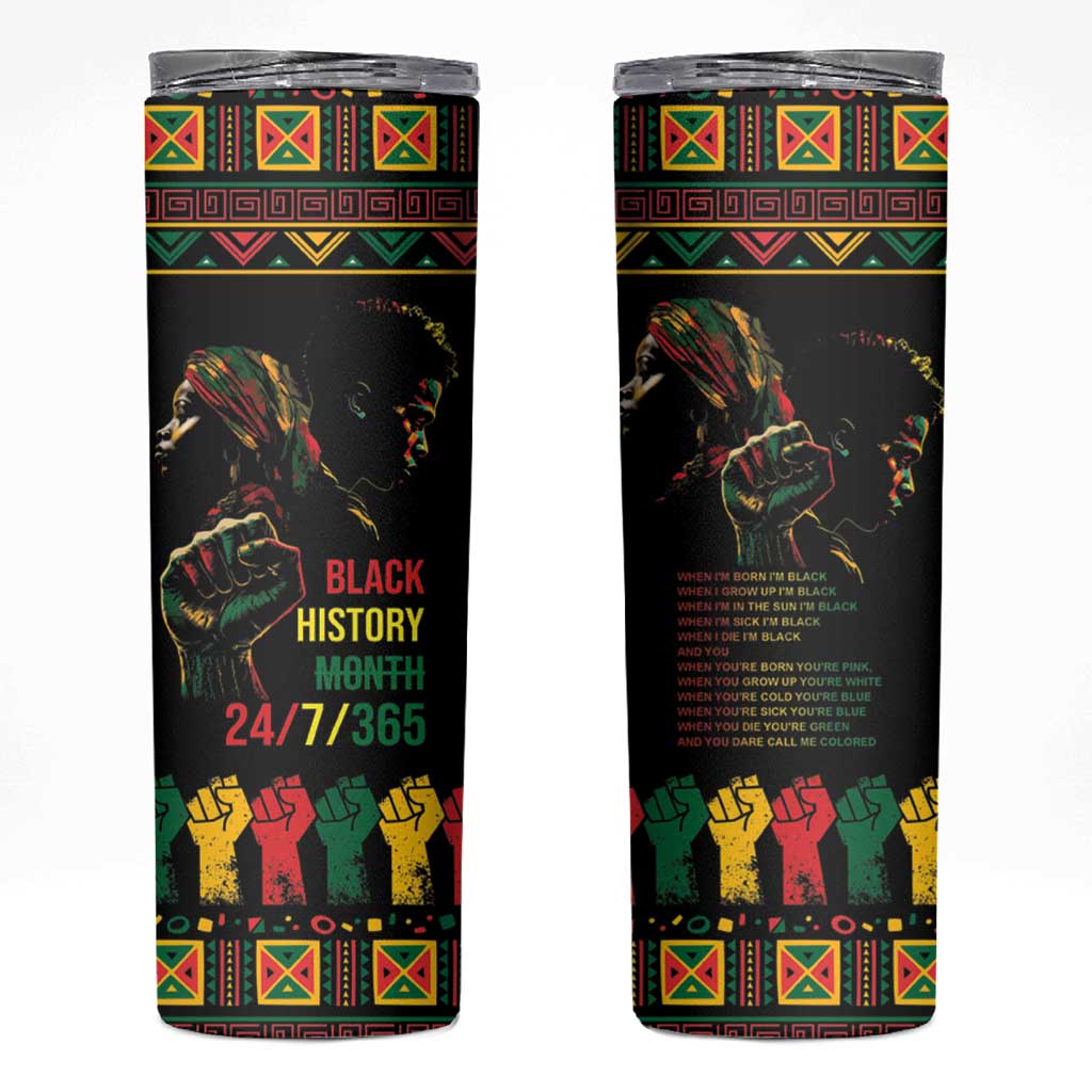 When I'm Born I'm Black Skinny Tumbler Black History Black Month - Wonder Print Shop