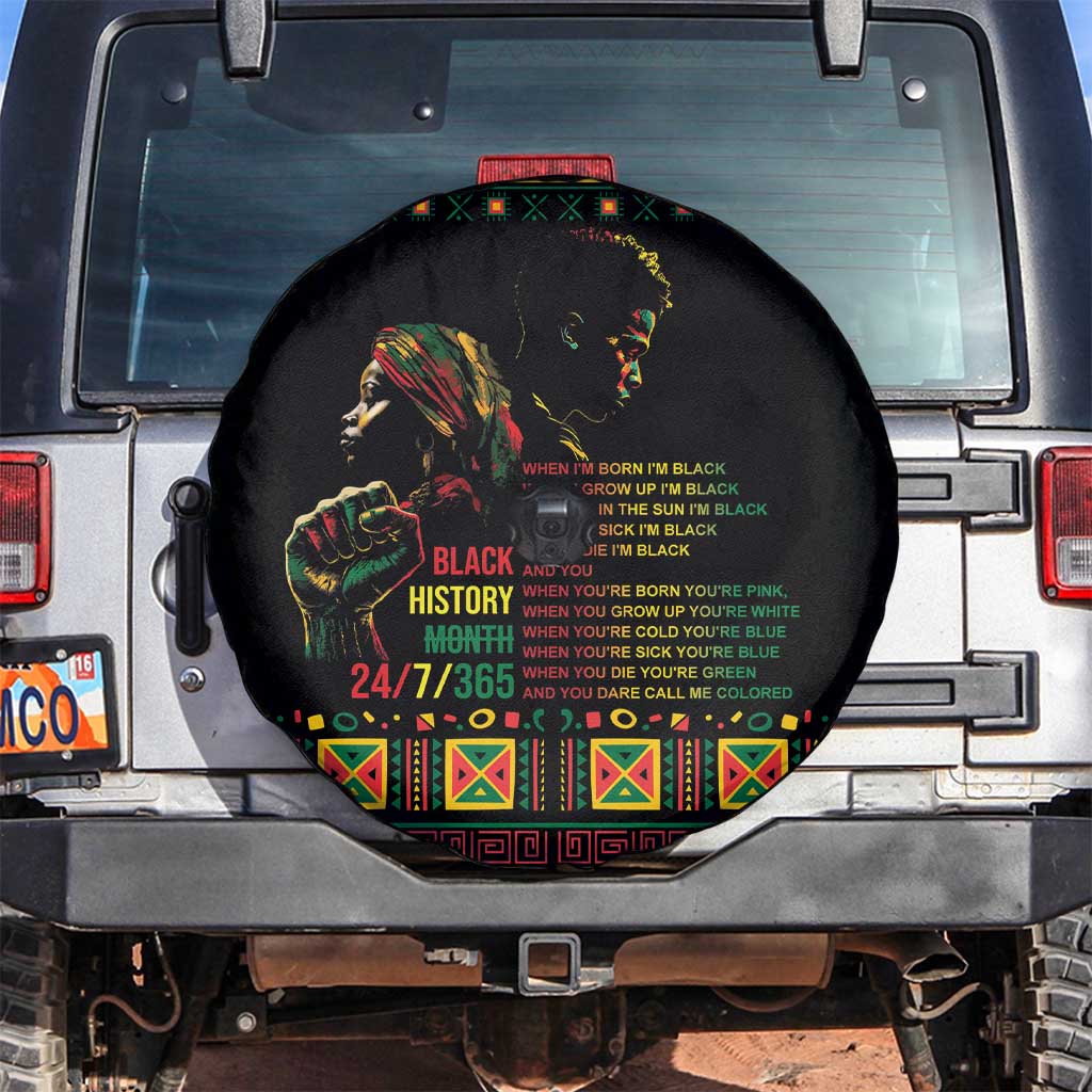 When I'm Born I'm Black Spare Tire Cover Black History Black Month - Wonder Print Shop