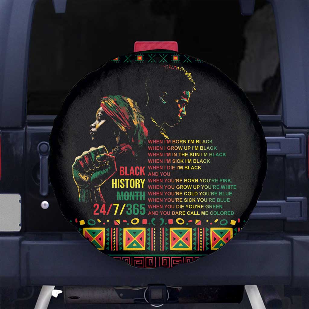 When I'm Born I'm Black Spare Tire Cover Black History Black Month - Wonder Print Shop