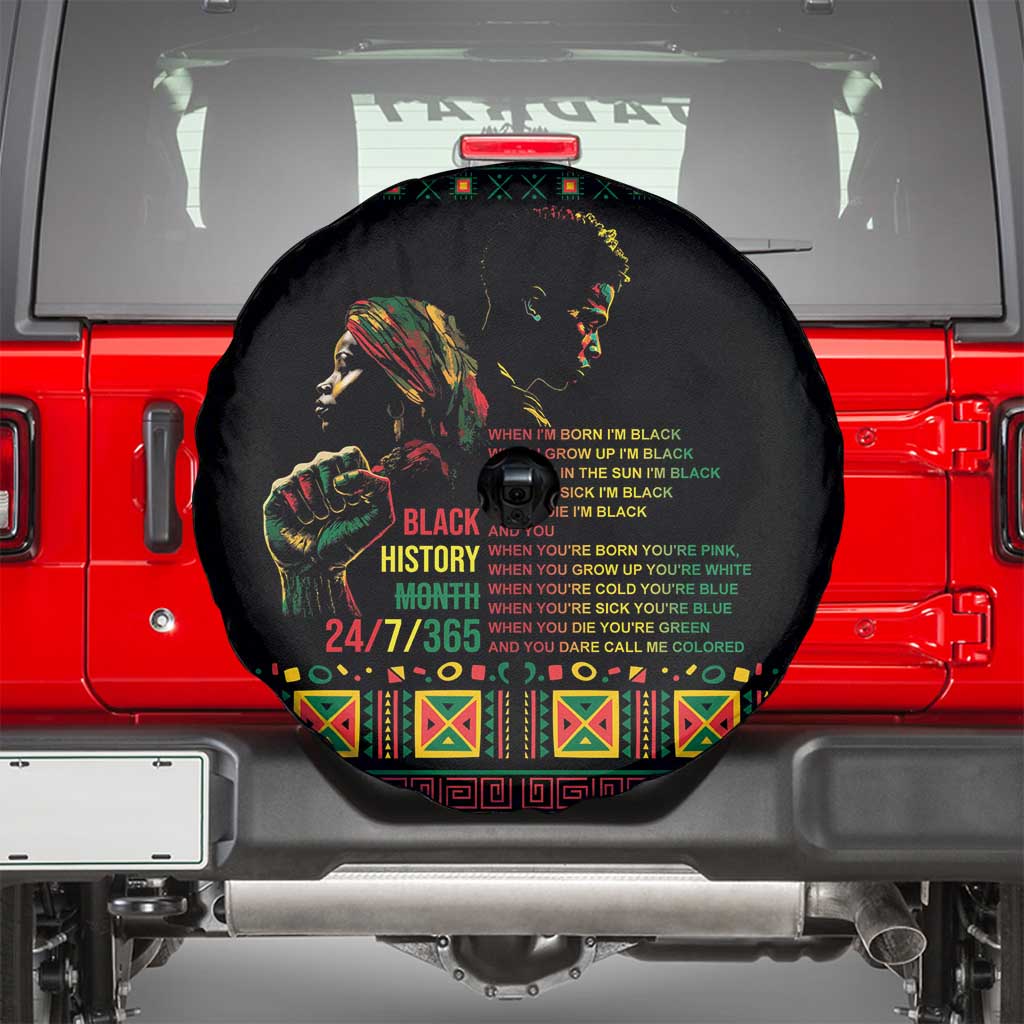 When I'm Born I'm Black Spare Tire Cover Black History Black Month - Wonder Print Shop