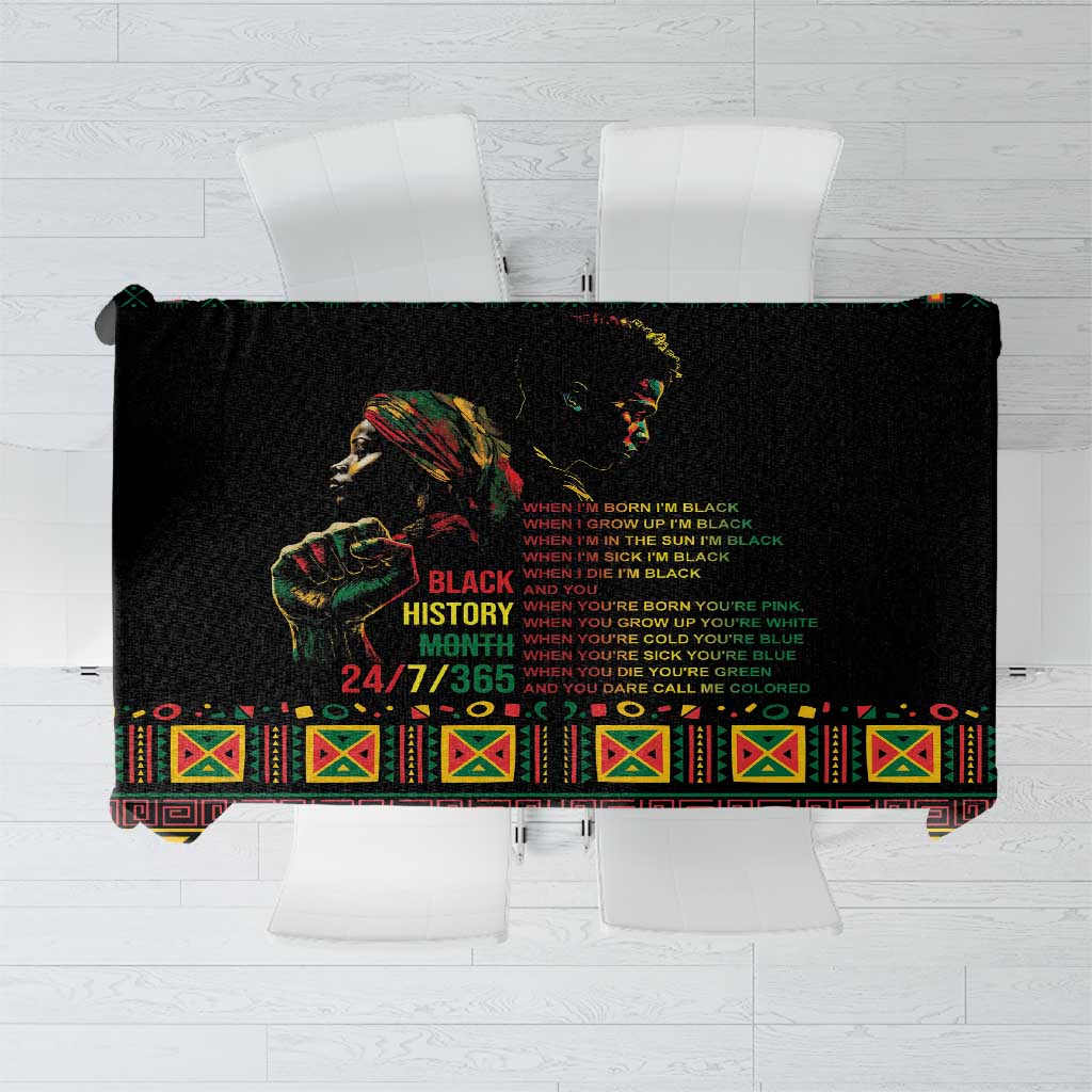 When I'm Born I'm Black Tablecloth Black History Black Month - Wonder Print Shop