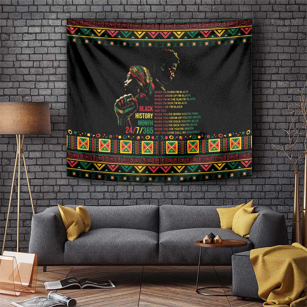When I'm Born I'm Black Tapestry Black History Black Month - Wonder Print Shop
