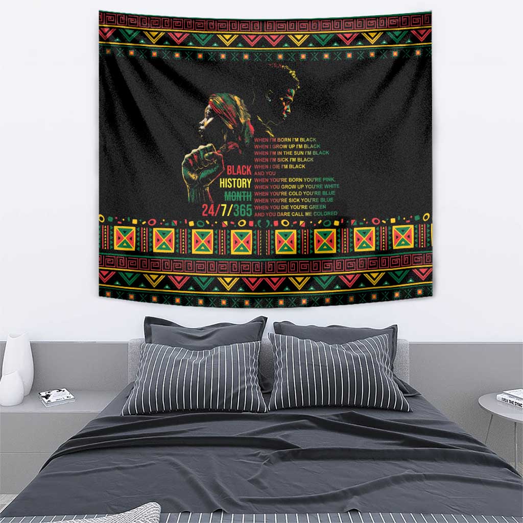 When I'm Born I'm Black Tapestry Black History Black Month - Wonder Print Shop