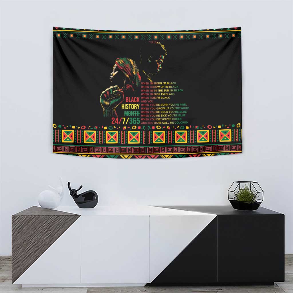 When I'm Born I'm Black Tapestry Black History Black Month - Wonder Print Shop