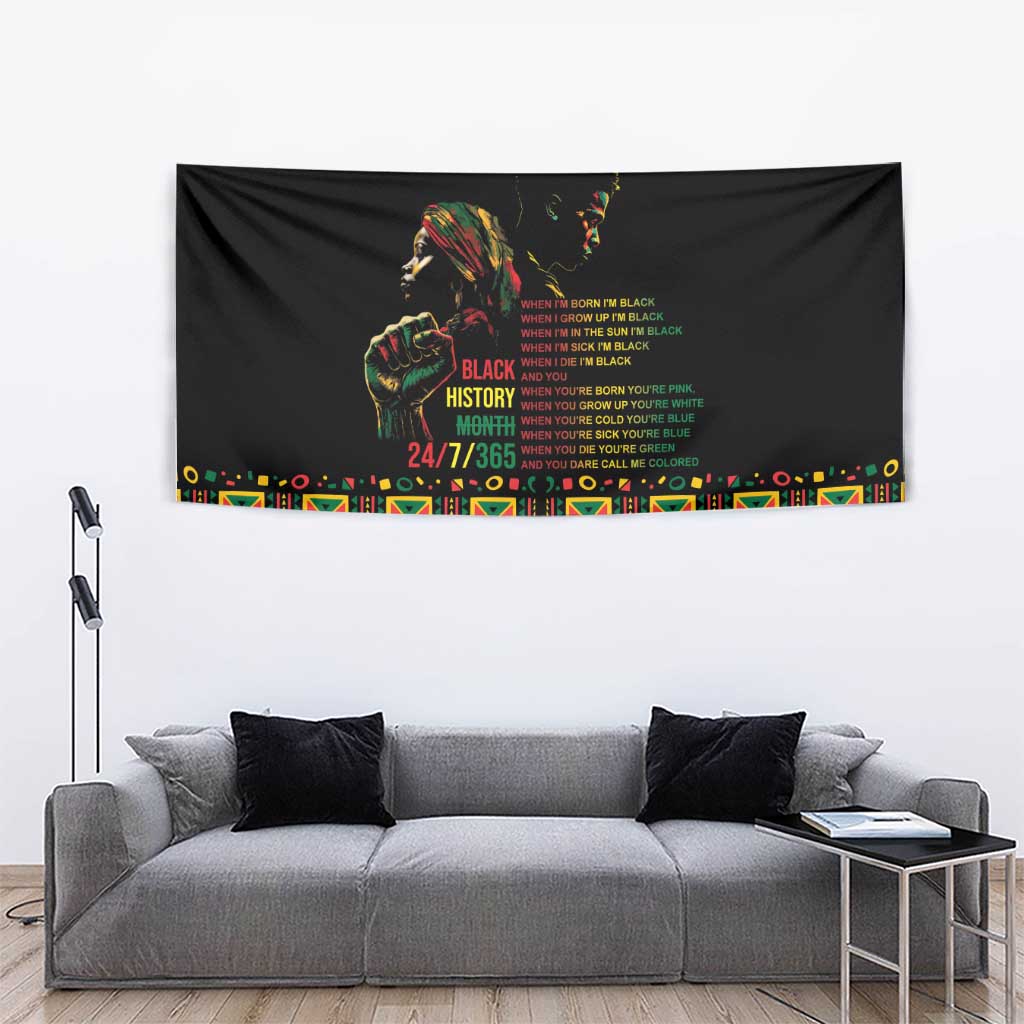 When I'm Born I'm Black Tapestry Black History Black Month - Wonder Print Shop