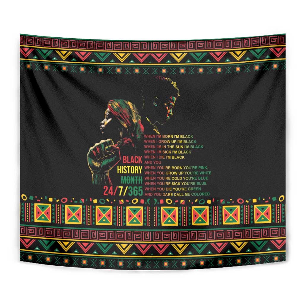When I'm Born I'm Black Tapestry Black History Black Month - Wonder Print Shop
