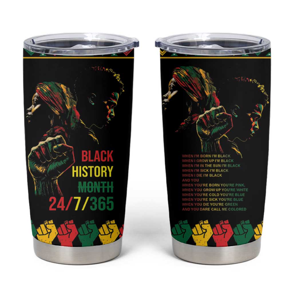 When I'm Born I'm Black Tumbler Cup Black History Black Month - Wonder Print Shop