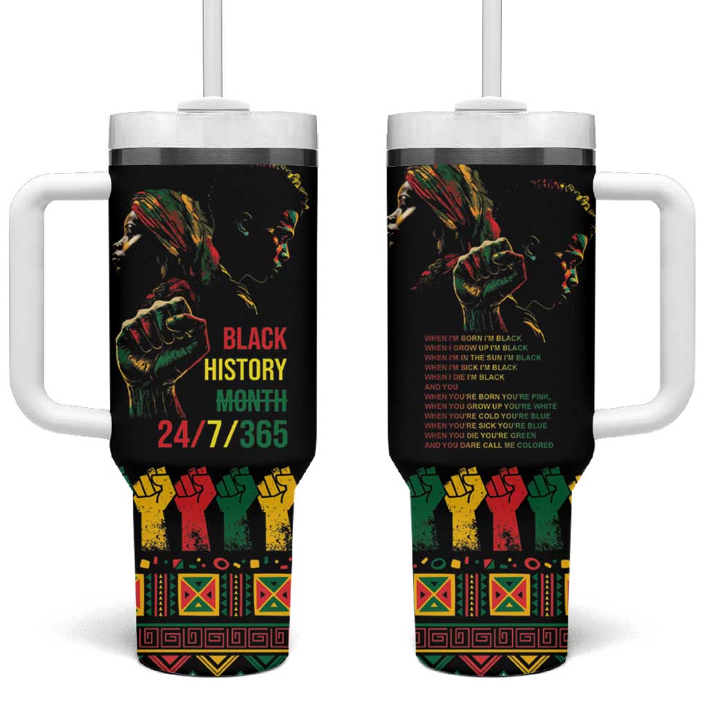 When I'm Born I'm Black Tumbler With Handle Black History Black Month - Wonder Print Shop
