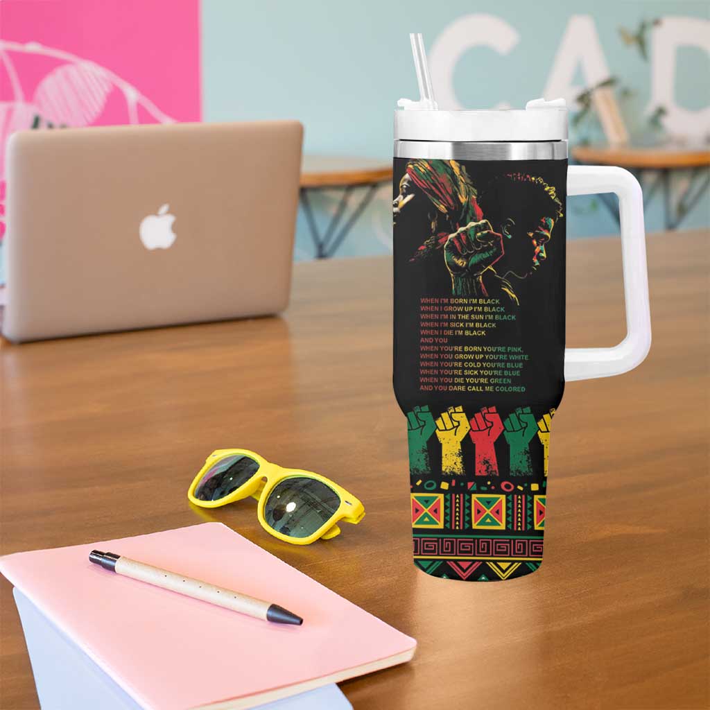 When I'm Born I'm Black Tumbler With Handle Black History Black Month - Wonder Print Shop
