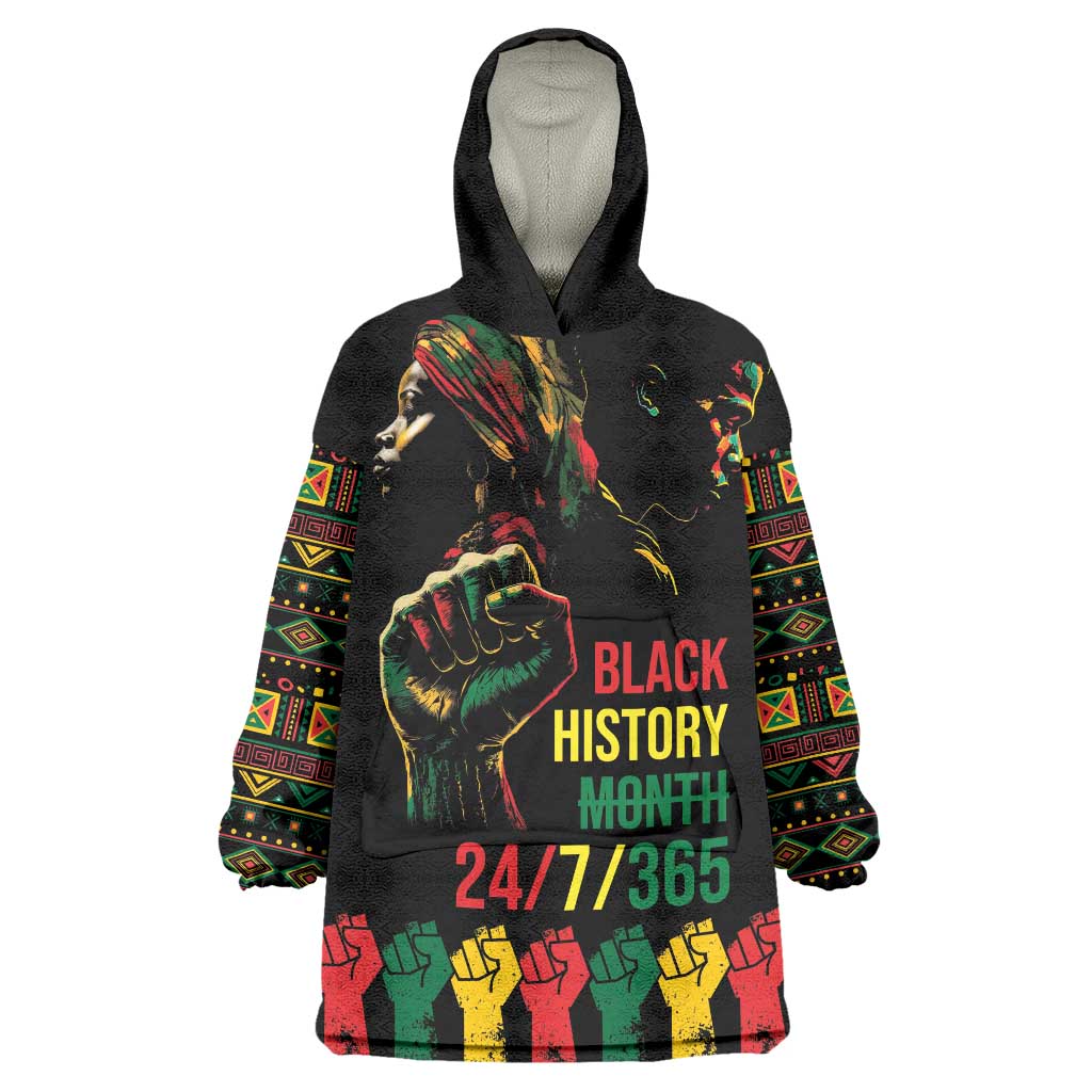 When I'm Born I'm Black Wearable Blanket Hoodie Black History Black Month - Wonder Print Shop