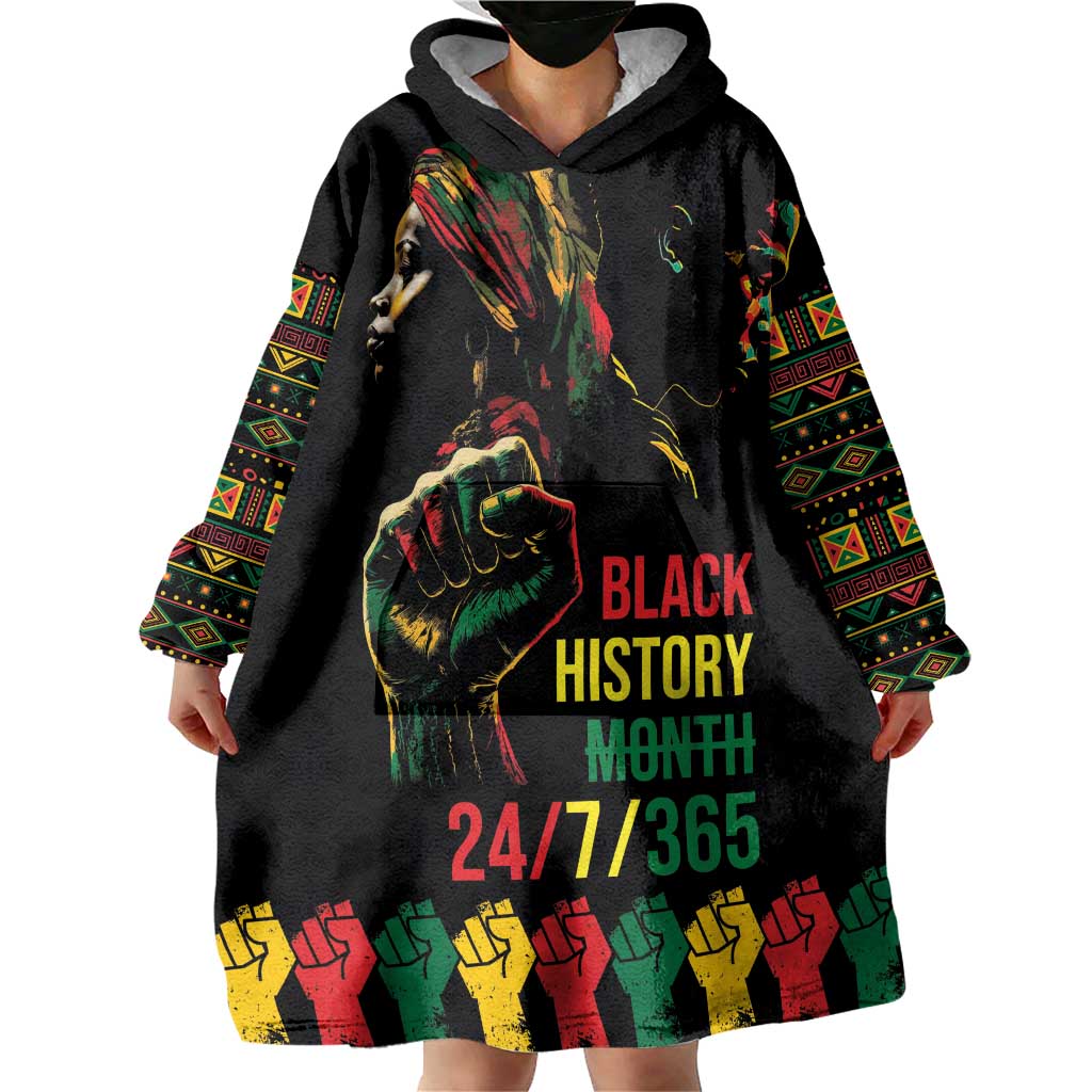 When I'm Born I'm Black Wearable Blanket Hoodie Black History Black Month - Wonder Print Shop