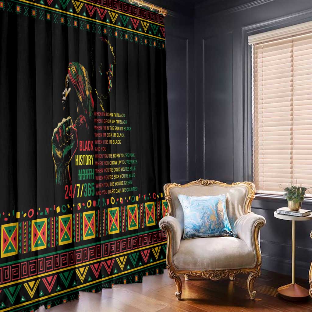 When I'm Born I'm Black Window Curtain Black History Black Month - Wonder Print Shop